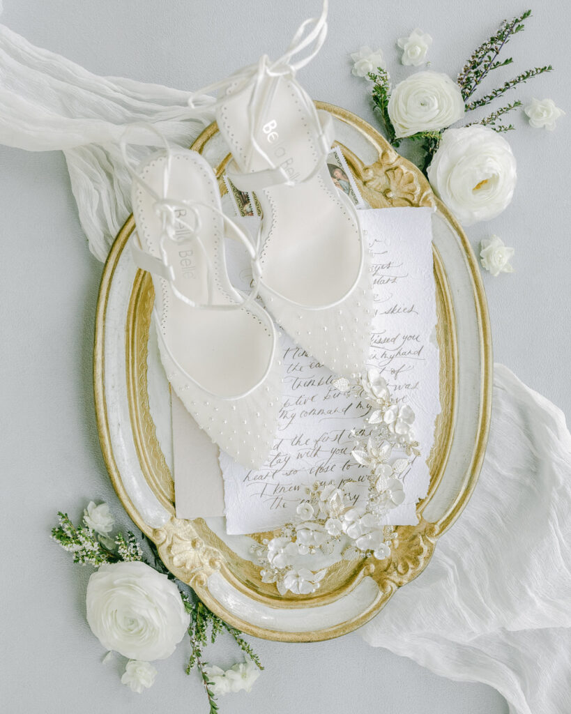Bella Belle bridal shoes with pearls by Serenity Photography