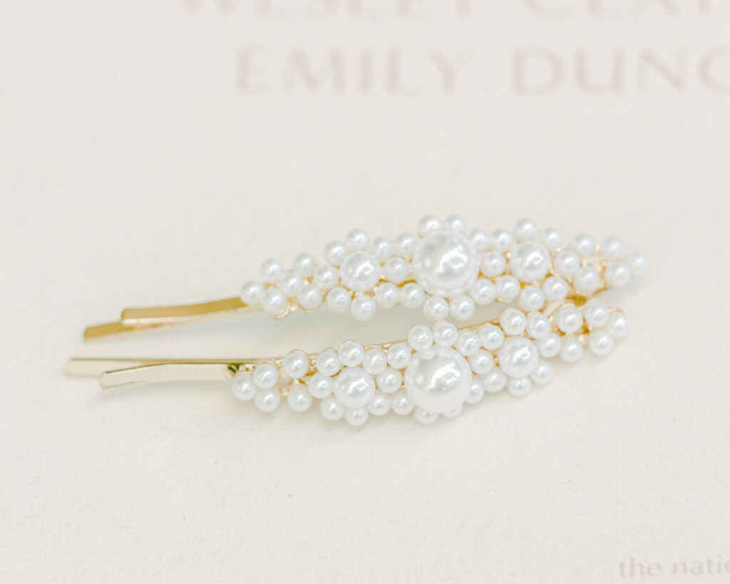 The White Collection bridal hair pearl accessory
